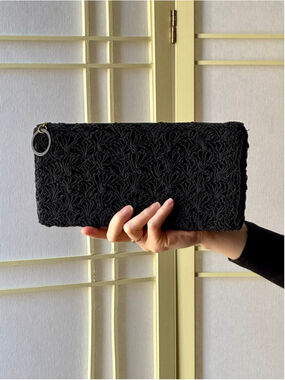 Vintage Japan Artel MFG.CO Montreal Black Beaded Evening Clutch